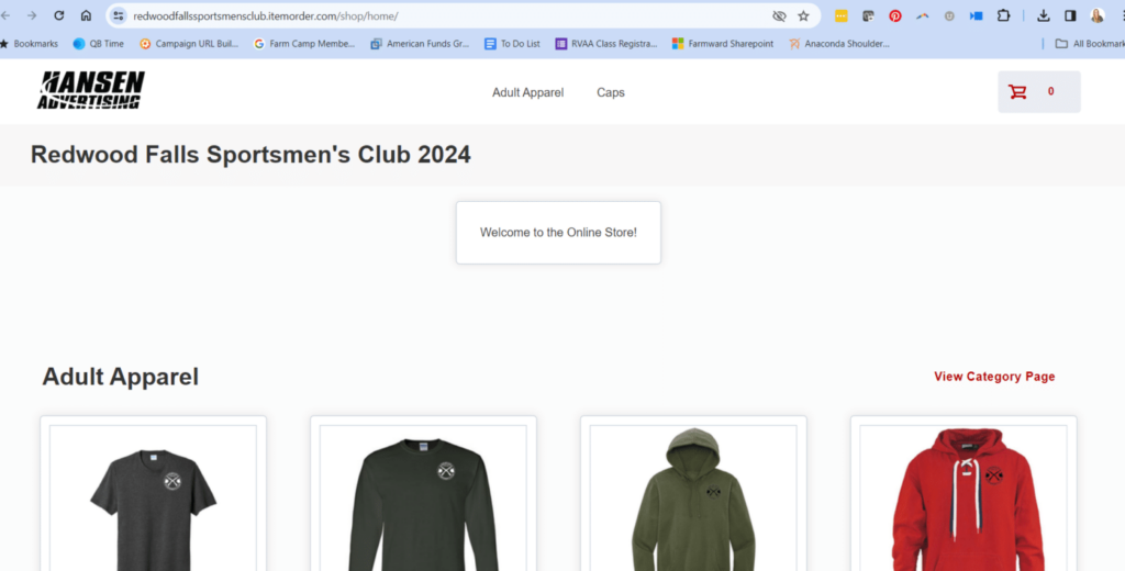 Redwood Falls Sportsmen's Club 2024 adult apparel
